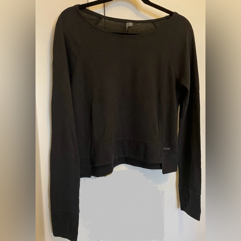 🎈SOLD🎈 Sweaty Betty lightweight black knit top Size M Cotton blend Athleisure